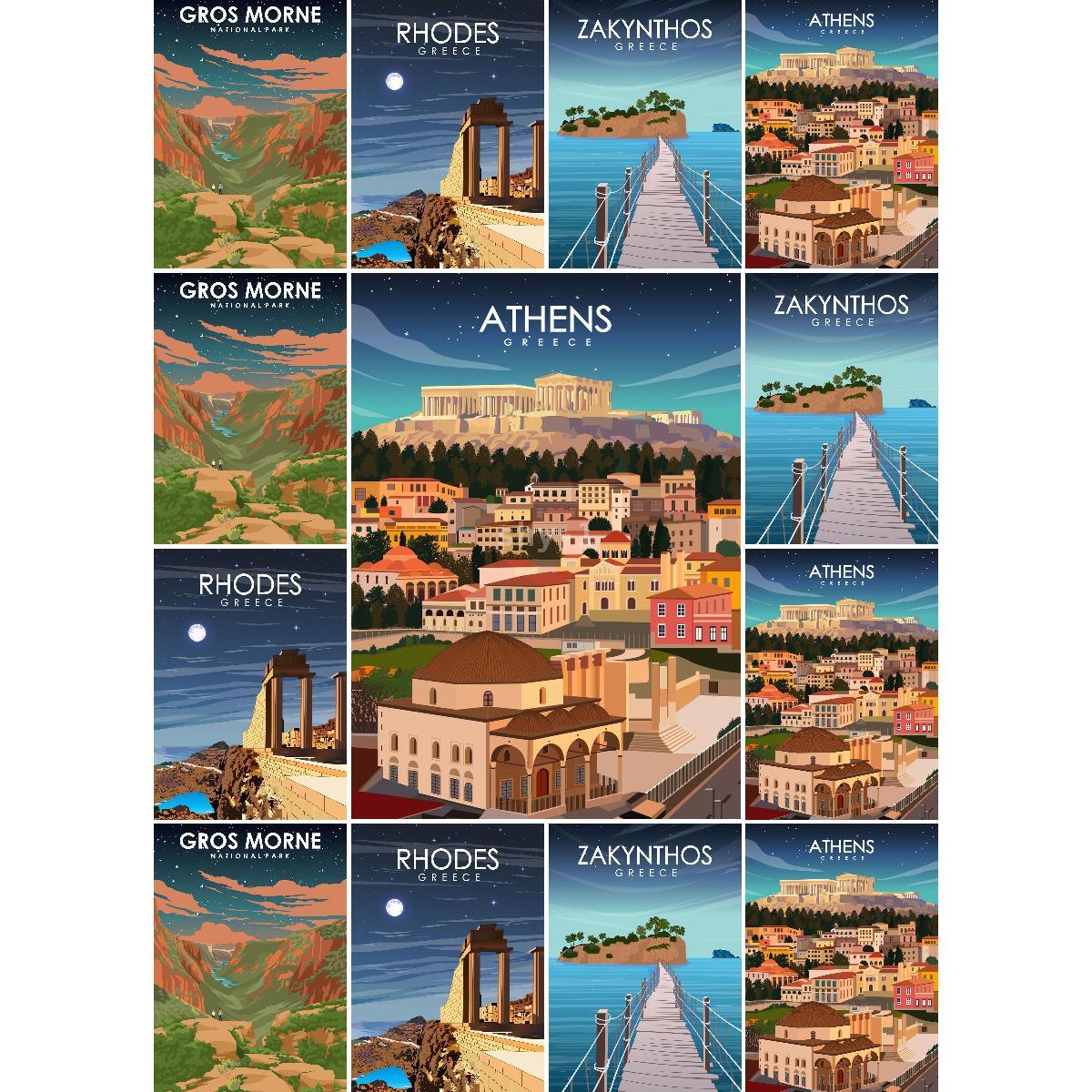 Vintage Athens Greece Travel P - Vintage Collectible Posters 评论和价格
