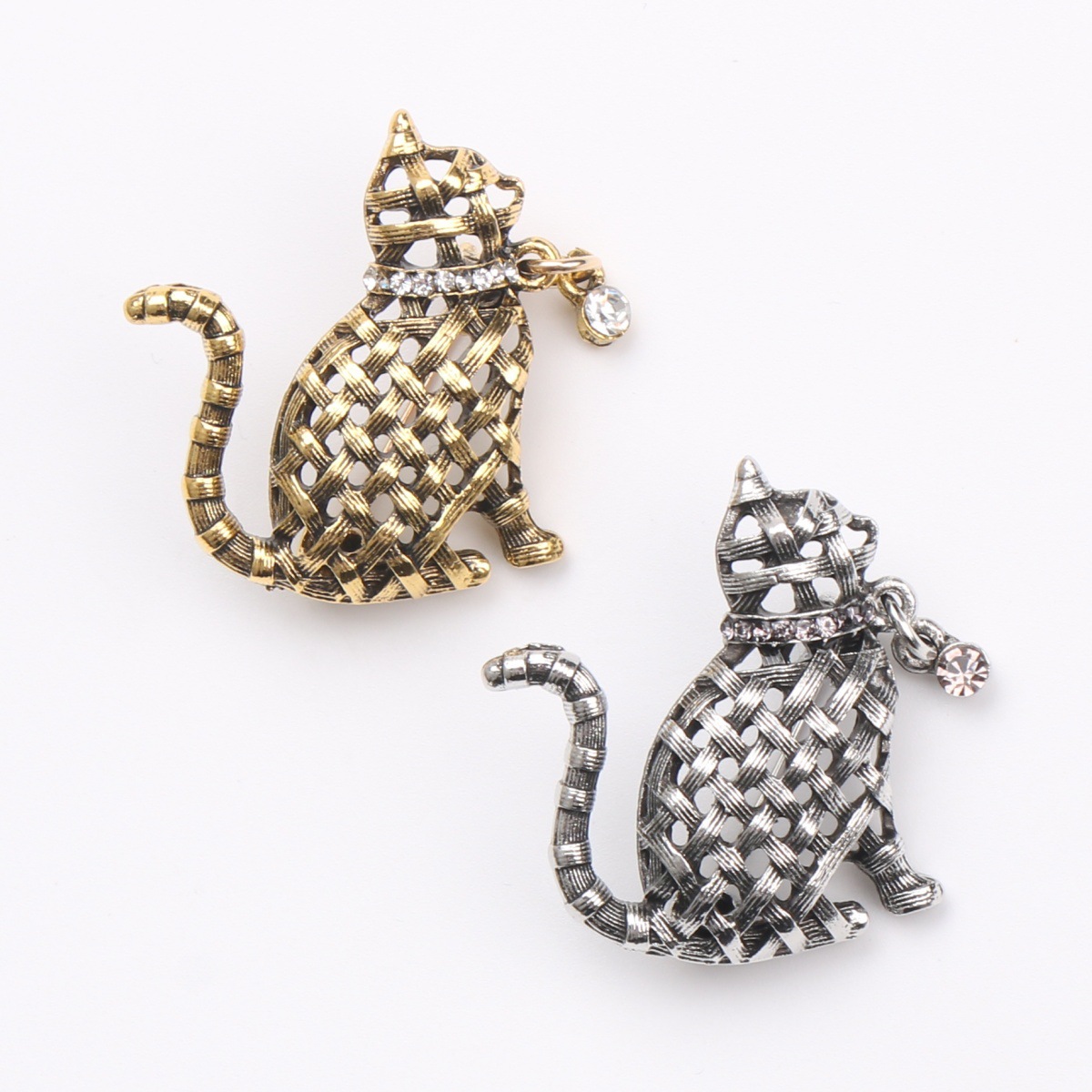 Ornate Woven Cat Brooch Collec - Collectible Vintage Brooches 评论和价格