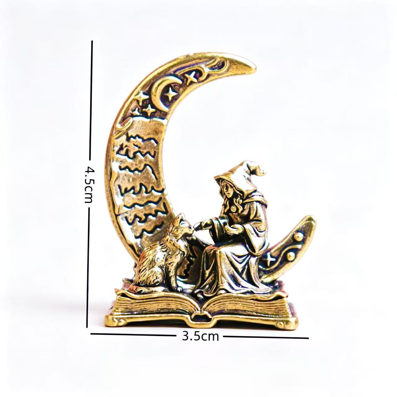 Brass Moon Witch Decoration St - Vintage Collectible Figurines 评论和价格