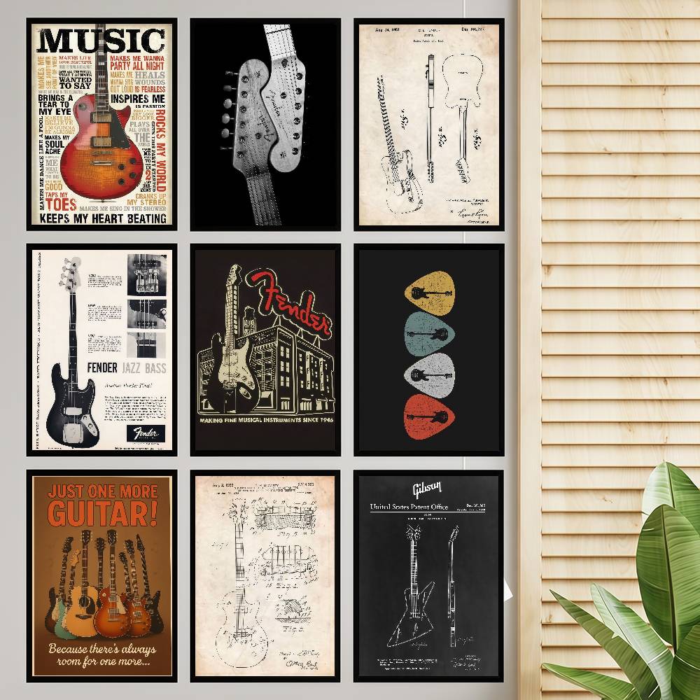 Guitar Collection Self-adhesiv - Vintage Collectible Posters 评论和价格