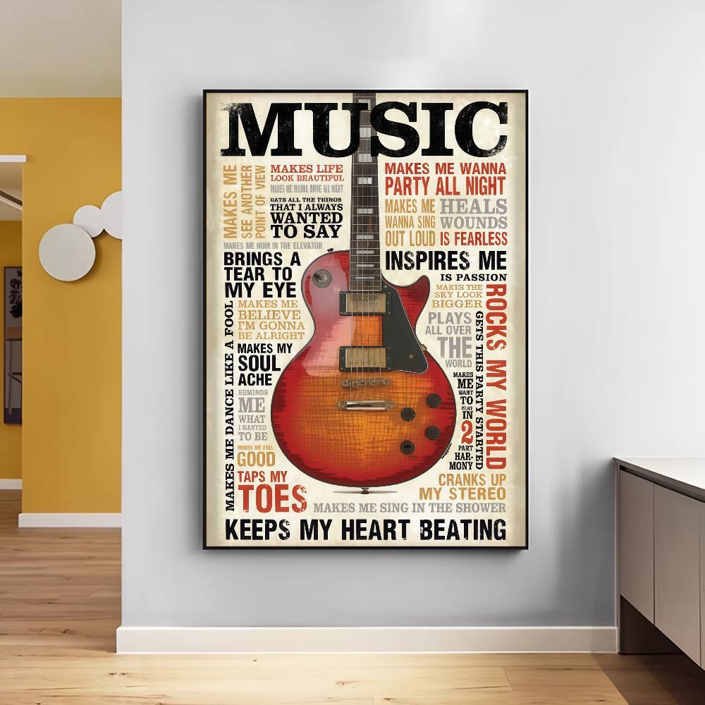 Guitar Collection Self-adhesiv - Vintage Collectible Posters 评论和价格