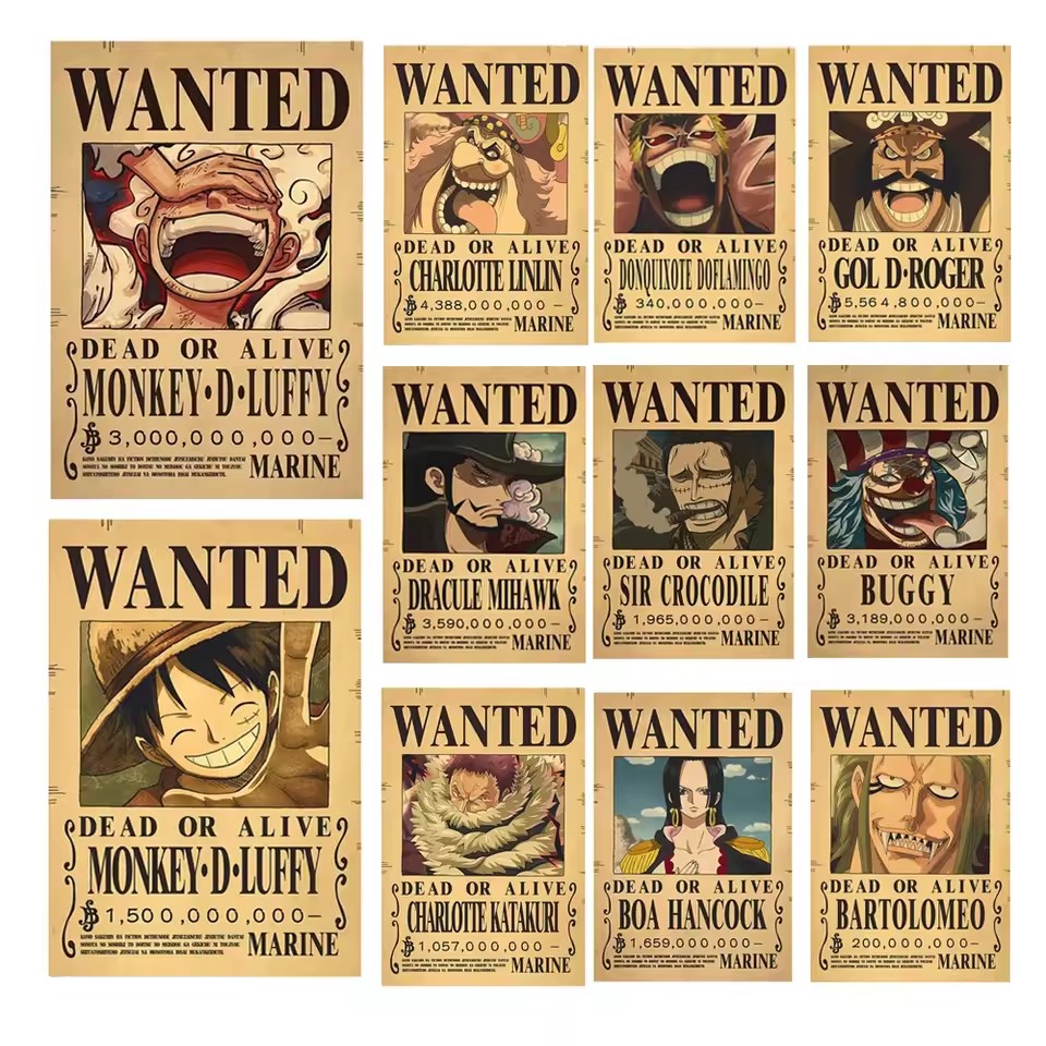 Anime One Piece Bounty Wanted  - Vintage Collectible Posters 评论和价格