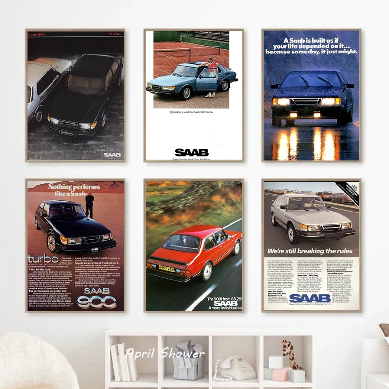 Classic Vintage Saab 900 Turbo - Vintage Collectible Posters 评论和价格
