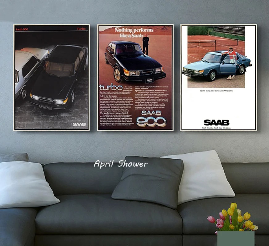 Classic Vintage Saab 900 Turbo - Vintage Collectible Posters 评论和价格