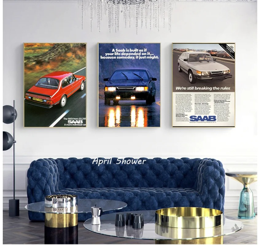 Classic Vintage Saab 900 Turbo - Vintage Collectible Posters 评论和价格